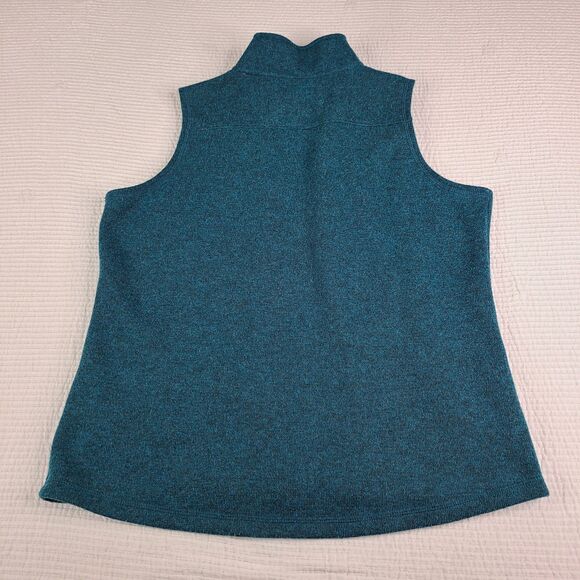 Orvis Vest Womens M Teal Blue/ Green Wool Blend Fleece Sweater Full Zip *read - Picture 14 of 14
